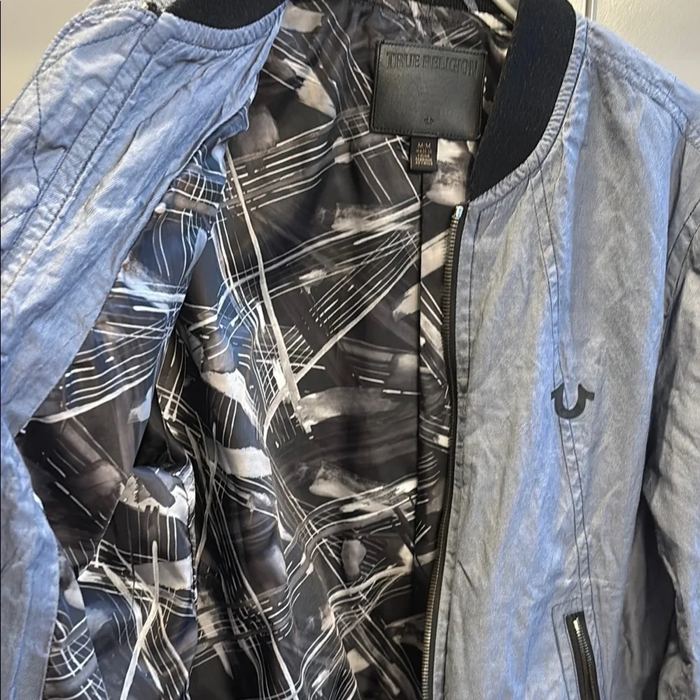 True Religion Men's Grey Bomber Jacket
